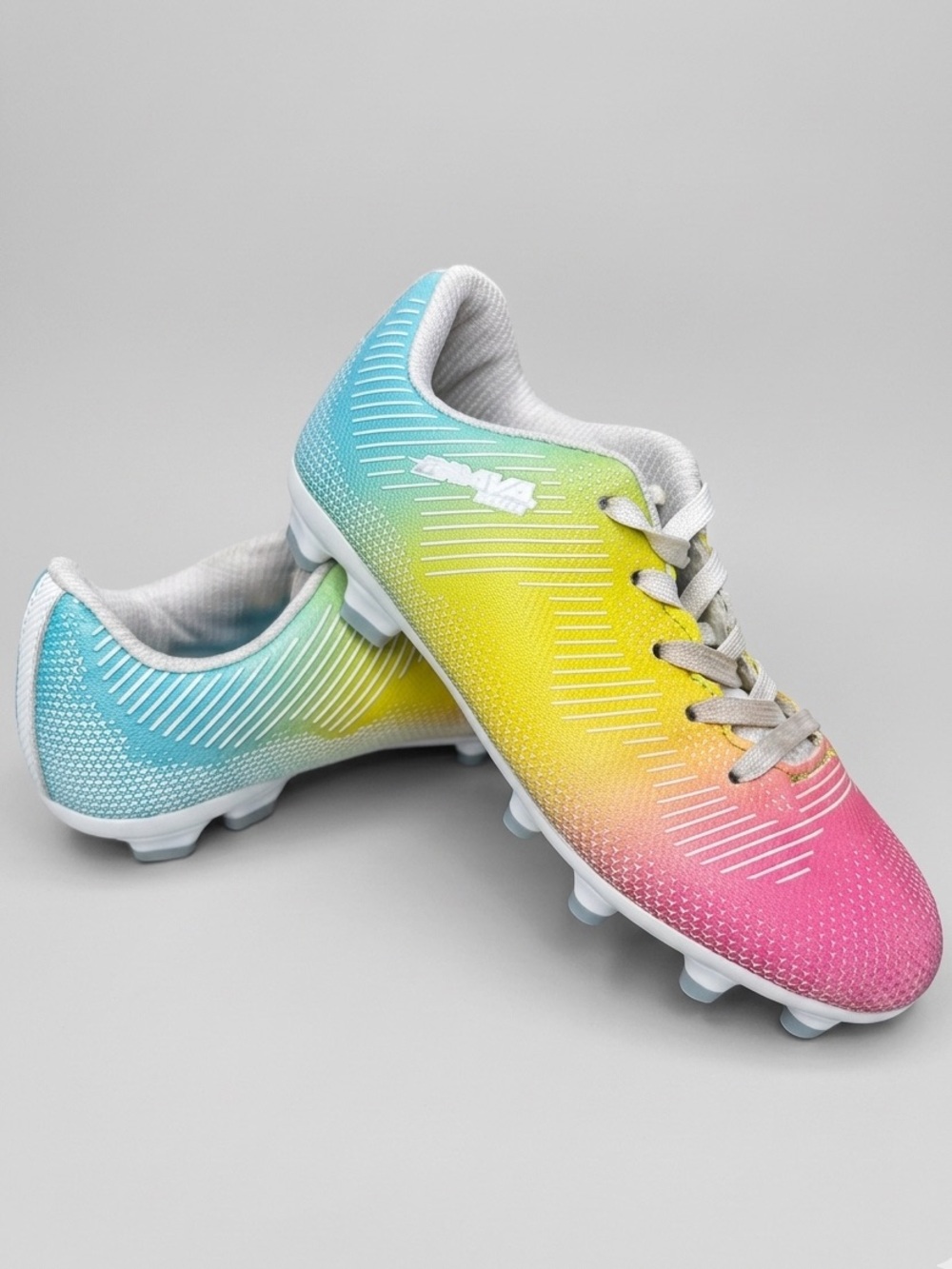 Brava Girls Exempt 2.0 Rainbow Gradient Soccer Cleats GUC - size Girls 10